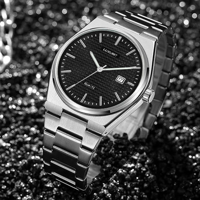 luxurit Vintage Formal Date Display Stainless Steel Belt Analog Watch  - For Men