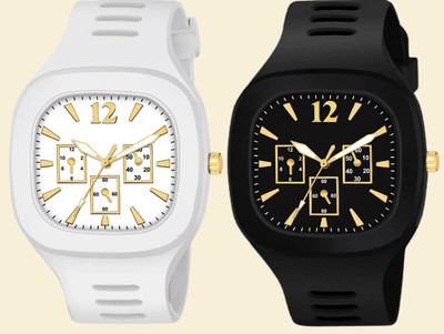 Haifun White & Black Miller Chronograph Special Collection Analog Watch  - For Boys & Girls