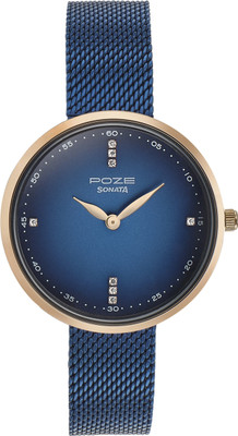 SONATA Poze Poze Blue Dial Blue Metal Strap Analog Watch  - For Women