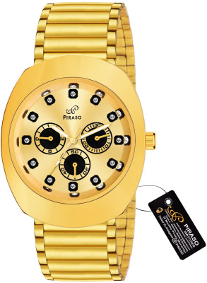 PIRASO RA-DO 2026 GOLDEN PIRASO PREMIUM GOLD DIAL & GOLDEN CHAIN ANALOG WATCH FOR MEN Analog Watch  - For Men