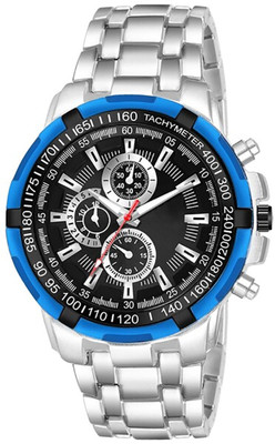 TERIZLA High Quality Solid Designer Shine Round Studded Dial with Chain Belt Watch Analog Watch  - For Men