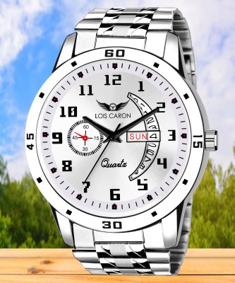 LOIS CARON LCS-8189 Trending Day & Date Series Stainless Steel Chain for Boy Analog Watch  - For Men