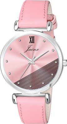 JAINX JW8517 Pink Leatherette Strap Analog Watch  - For Women