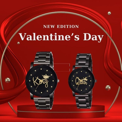house of common Valentine's Day King Queen Analog Couple Watch Analog Watch  - For Couple