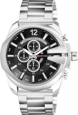 fenton FENTON-90033 Chronograph Watch For Man, Premium Stainless Steel Band, Black Dial, 50 mm Case Analog Watch  - For Men