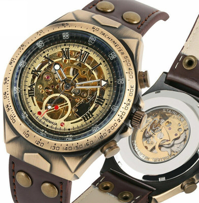 Khrist Effortless Elegance: Self-Winding Timepiece Assortment Auto Kinetics Classic Ease: Timepiece Portfolio Inside Revolving Gears Analog Watch  - For Men