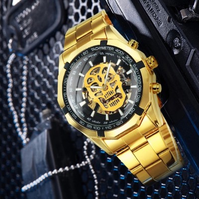 RCeles Automatic Skull Trooper Watch Stainless Steel Chain Formal Casual Party Purpose Automatic Mechanical Watch Analog Watch  - For Men