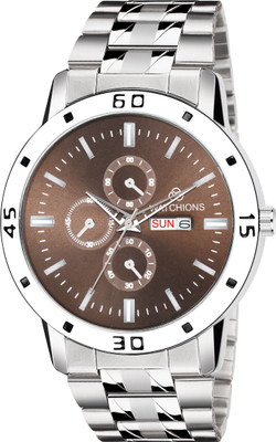 Watchions Watchions-A-08 Watchions Day and Date Functioning Stainless Steel Strap Analog Watch for Men Analog Watch  - For Men