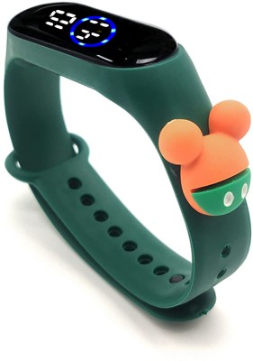 COSMIC Boys and Girls Green Silicone Strap Kids Digital Led Digital Watch  - For Boys & Girls