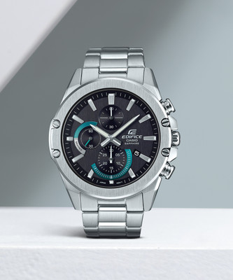 CASIO EFR-S567D-1AVUDF Edifice EFR-S567D-1AVUDF Black Dial Silver Stainless Steel Band Analog Watch  - For Men