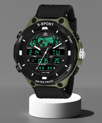 Eagle fly 9084DUALBLACK Shock-Resistant, Back Light Display- The Perfect Watch for Men and Boys Analog-Digital Watch  - For Men
