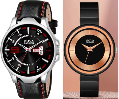 NOVA Day & Date Series Chian Wrist Couple Watch Analog Watch  - For Couple