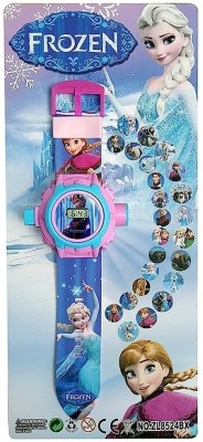 Prozo Frozen Frozen Children's Birthday Cartoon Projector 24 Images Kids Digital Watch  - For Boys