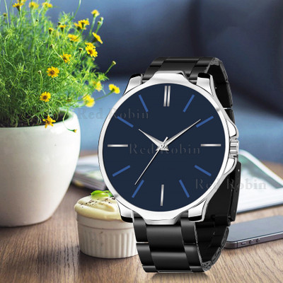 Welix LR05-BLU-3K-SIL-CDBLK Fancy Design Stylish Black Silicone Strap Wrist Watch for Men and Boys Analog Watch  - For Men