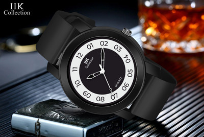 IIK Collection IIK-948M Round Numerical Dial Analogue Men Watch with Adjustable Fixable Silicon Strap Analog Watch  - For Men