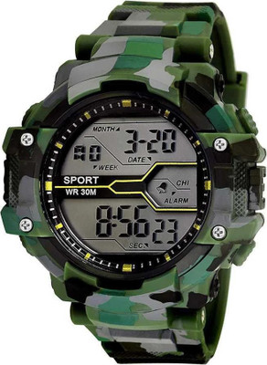 house of common Green Digital Stylish Army Gift Lovely Digital Watch  - For Boys