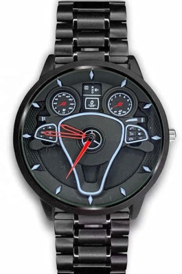 ANKOF BLAZE Steering Wheel ANKOF BLAZE Car Steering Wheel Analog Watch  - For Men