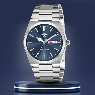 EDDY HAGER EH-289-Blue Day and Date Display Analog Watch  - For Men