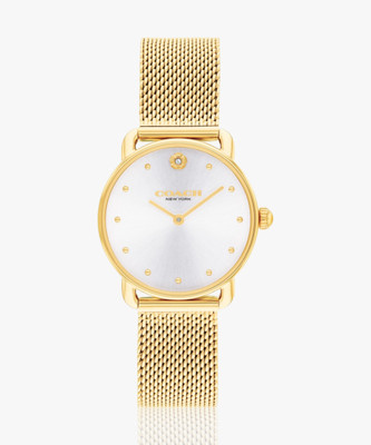 COACH Elliot Coach Elliot Qtz Basic Silver White Round Dial / Analog Watch  - For Women