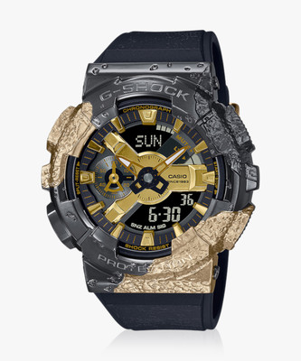 CASIO GM-114GEM-1A9DR G-Shock Black-Gold Ip Dial Resin Band Analog-Digital Watch  - For Men