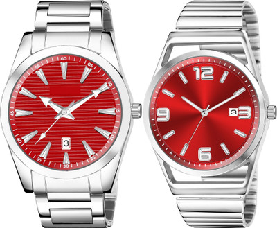 TVILLA Red Dial Date Function MZ-LR151 Analog Watch  - For Men