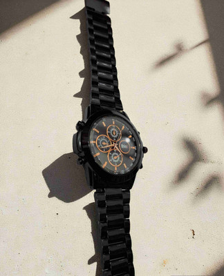 FRANKTIME THINK BLACK DIAL AND BLACK CHAIN STRAIGHT WATCH FOR MEN THINK BLACK CHAIN AND BLACK DIAL WATCH FOR MEN WITH 3 SUBDIAL FOR SHOWOFF Analog Watch  - For Men