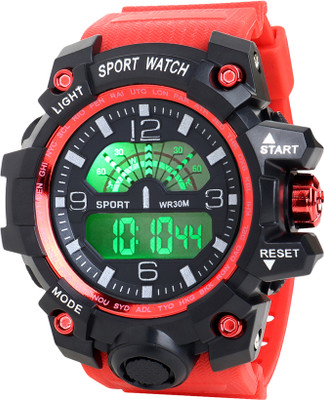 Trex Exclusive Collection Plastic Body PU Strap Multi Function Water&Shock Resistance Digital Watch  - For Boys