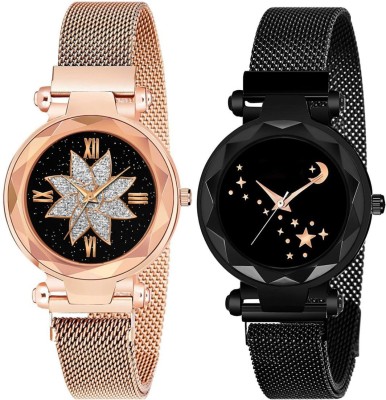KU Analog Black Dial Crystal Glass Pack Of 3 For Girl's Analog Watch Analog Watch  - For Women