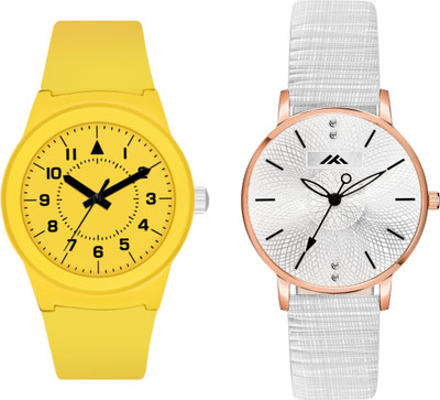 Fentex Trending combo analog watch with one silicon and one Stainless Steel strap watch Trending combo analog watch with one leather and one Stainless Steel strap watch Analog Watch  - For Boys & Girls