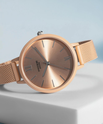 SONATA Poze Pink Strap with Peach Dial Analog Watch  - For Women