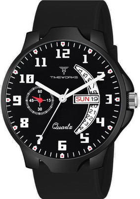 TIMEWORKS 409SNI02 TIMEWORKS Day Date Black Dial Soft Silicon Smart Strap Watches for Men Watches Analog Watch  - For Men