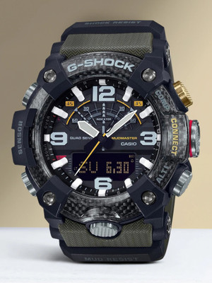 CASIO GG-B100-1A3DR G-Shock GG-B100-1A3DR Black Dial Military Green Resin Strap Analog-Digital Watch  - For Men
