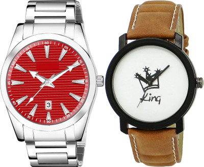TVILLA Red Dial Date Function MZ-LR151 Analog Watch  - For Men