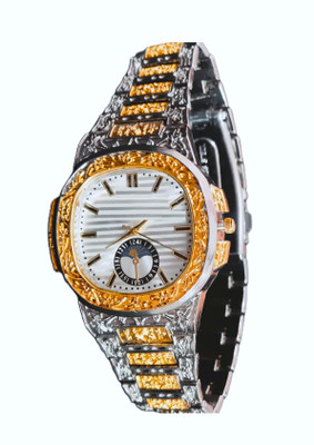 RENAISSANCE TRADERS New gold silver diamond classic vintage premium elegant imported abudhabi Analog Watch  - For Men