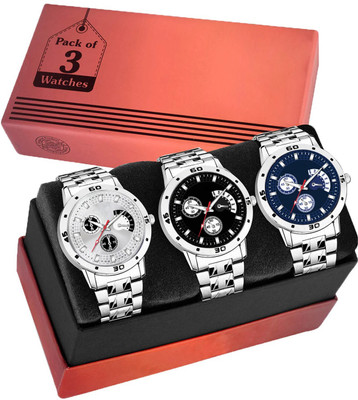Varni Venture Avio Steel chain Pack of 3 Analog Watch  - For Boys