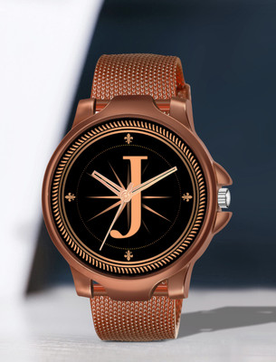 PRATHSY ALPHA-J-3K-BRW-SFR-1 Alpha Heritage Collection J Brown Strap Watch for Man & Boys Analog Watch  - For Men