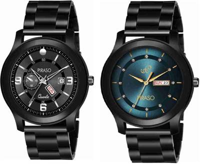 Piraso analogue black dial clearance men's watch