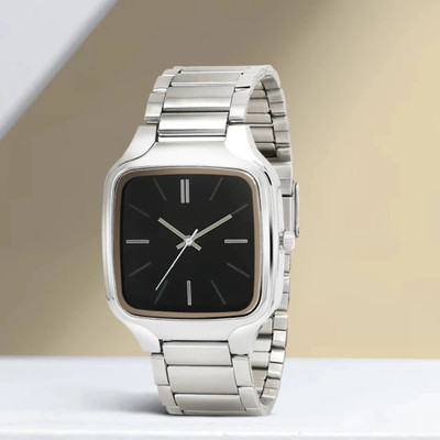 Stepso Nio Minimals Square Black Analog Watch  - For Boys