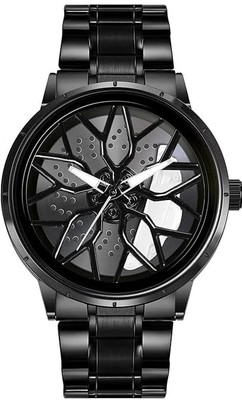 KHXR Spinning car wheel rotating gyro red watch Car wheel watch | Spinning watch | Roatating watch | Gyro watch | Red watch Analog Watch  - For Men