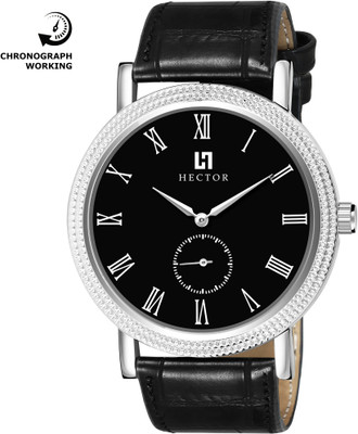 Hector HC29 Chronograph Working Men Watch With Black Dial & Black Artificial Leather Strap Analog Watch  - For Men
