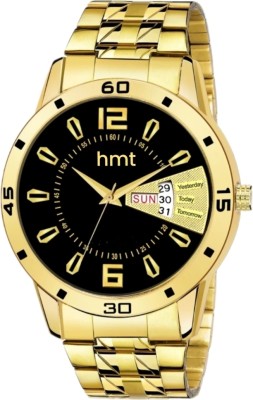 HMT DLX hmt dlx -2804 BLK gold Exclusive Premium Gold Plated Dial black Golden Chain Day & Date Functioning Analog Watch  - For Men