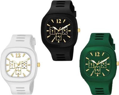 THMT Stylish Square Analog Combo of 3 Sports Collection Watches Analog Watch Analog Watch  - For Men