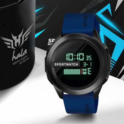 HALA HL-1140 Multifunction Wrist Alarm Black Strap Sport Digital Watch  - For Men