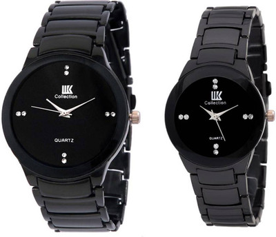 VIGIL Collection Black Studded Dial with Black Bracelet Strap Analog Watch  - For Couple