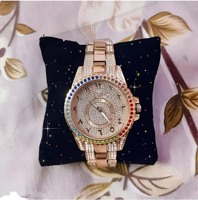 GATRADES MA9001 Trending new men gold bling hip hop half ice out diamond quartz analog watch Analog Watch  - For Men & Women