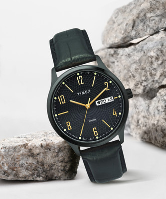 TIMEX Black-Dial Analog Watch  - For Men