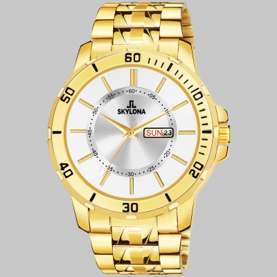 SkyLona Day & Date Gold Plated Californians Analog Watch  - For Boys