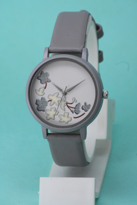 ZANZEER High Quality Solid Case Flower Design Attractive Leather Belt High Quality Solid Case Flower Design Attractive Leather Belt Analog Watch  - For Women