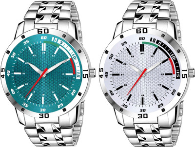 SUBERA Steel Chain 2 Set Of Watch Fast Selling Trendy Steel Chain 2 Set Of Watch Fast Selling Trendy Analog Watch  - For Boys