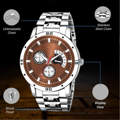 Victox Enterprise Man Rb04 Brown Chain Analog Watch  - For Boys